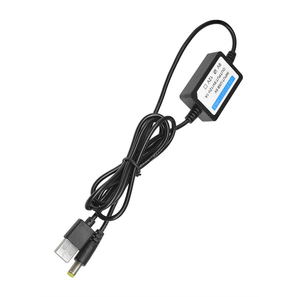 USB 5V to DC 9V/12V Charging Cable with LED Display