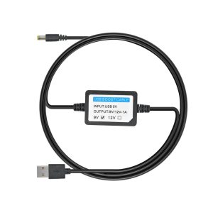 DC-DC 5V to 9V 12V 1A Step Up Boost Line USB Booster Power Converter Adapter Module USB DC Cord Plug 5.5x2.1mm Wire length 1.3M