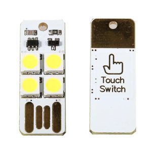 LED Lamp Mobile Power Camping Lamp 4LED Light Card Mini USB Touch Switch For Power bank/Comupter/ Notebook/PC Laptop