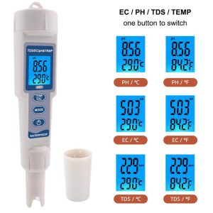 4 in 1 TDS/PH/EC/Temperature Meter PH-3508 with Backlight Waterproof Digital Water Quality Monitor Tester