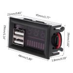 12V Digital Voltmeter Voltage Battery Panel Meter for Car Motorcycle USB 5V 2A Output
