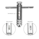 Drill Tap Adjustable T-Handle Ratchet Tap Holder Wrench Metal Drills Tools for Cutting Outer Internal Thread Set Plug Tap