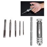 Drill Tap Adjustable T-Handle Ratchet Tap Holder Wrench Metal Drills Tools for Cutting Outer Internal Thread Set Plug Tap