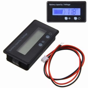 Battery Capacity Voltmeter Voltage Monitor Lead Lithium Battery Voltage Tester LCD Display DC 12V 24V 36V 48V 60V 72V (Green Light)