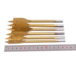 6 PCS Set Titanium Coating Carbon Steel Paddle Flat Bit Spade Drill Bit Set for Hole Cutter Woodworking