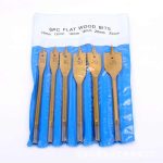 6 PCS Set Titanium Coating Carbon Steel Paddle Flat Bit Spade Drill Bit Set for Hole Cutter Woodworking