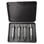 Double Side Drill Out Damaged Screw Extractor Out Remover Handymen Broken Bolt Stud Removal Tool Kit 4pc #1 #2 #3 #4 With Case