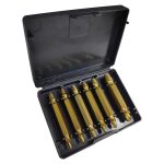 6pc Extractor Double Head Screw Slide Tooth Removal Tool Screwdriver Atch Head Electric Tool Accessory Set (Titanium Plating & Natural Color)