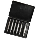 6pc Extractor Double Head Screw Slide Tooth Removal Tool Screwdriver Atch Head Electric Tool Accessory Set (Titanium Plating & Natural Color)