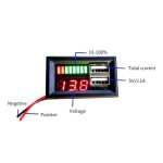 12V Digital Voltmeter Voltage Battery Panel Meter for Car Motorcycle USB 5V 2A Output