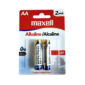 Maxell Alkaline AA Batteries: 1.5 Volt Power for Various Devices - Pack of 2 Non-Rechargeable Batteries Included - Battery No Ratings