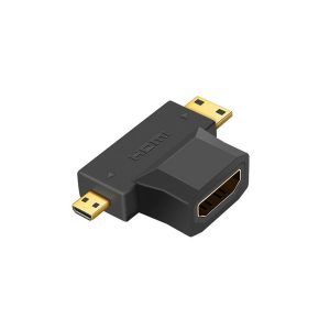 HDMI 2 in 1 T Female Adapter Connector to Male Mini HDMI And Mini HDMI Male I3R2