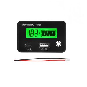 DC8-30V USB Type-C Lead Acid Lithium Battery Charge Capacity Indicator Car Motorcycle Digital Voltmeter Voltage Tester Meter Too