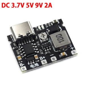 3.7V to 9V 5V 2A DC-DC Step Up Boost Module 18650 Lithium Battery Charging Discharging Board Type-C DC Booster Converter Module