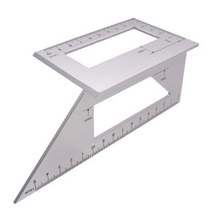3D Aluminum Alloy Scriber Ruler Carpentry Tools Multifunctional Square 45/90 Angle Gauge Ruler