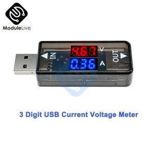 Mini 5V USB Current Voltage Meter Tester Red Blue Voltmeter Ammeter Detector Dual Digital 3.3-18V 0-3A For Mobile Phone Black